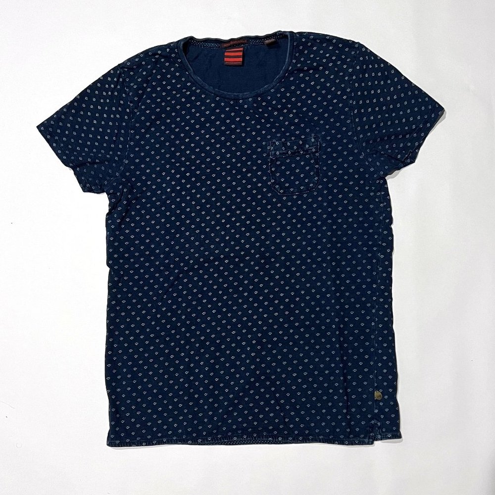Scotch & Soda Blue Patterned T-Shirt